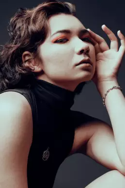 woman makeup orange fashion toplight