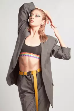 woman calvin klein underwear grey suits