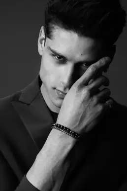 man black and white bracelet